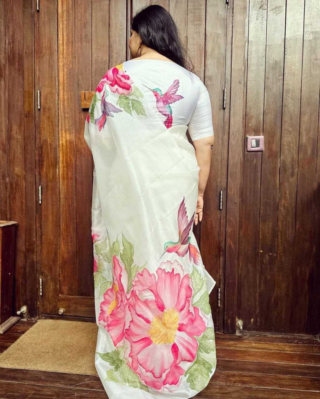 Ynf Organza KESH518 4362 Sarees Wholesale Organza Sarees Printed Sarees Hand Work Sarees Manufacturer