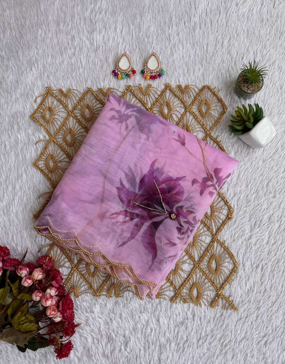 Ynf Organza KESH518 4363 Sarees Wholesale Organza Sarees Printed Sarees Hand Work Sarees Manufacturer