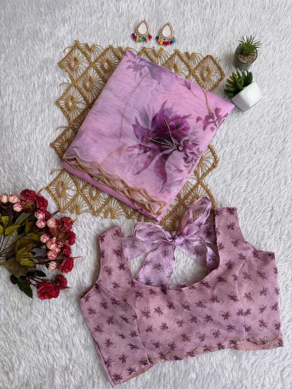 Ynf Organza KESH518 4363 Sarees Wholesale Organza Sarees Printed Sarees Hand Work Sarees Manufacturer