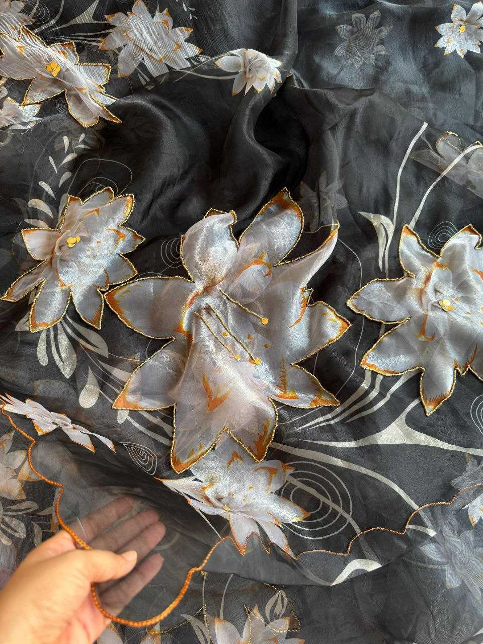 Ynf Organza KESH518 4364 Sarees Wholesale Organza Sarees Printed Sarees Hand Work Sarees Manufacturer