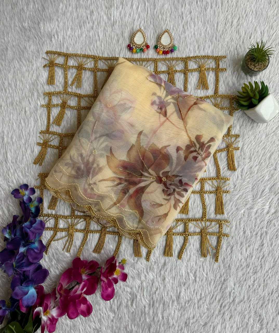 Ynf Organza KESH518 4367 Sarees Wholesale Organza Sarees Printed Sarees Hand Work Sarees Manufacturer
