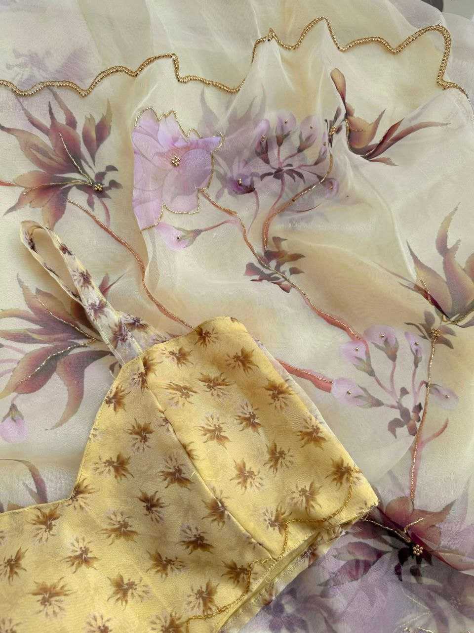 Ynf Organza KESH518 4367 Sarees Wholesale Organza Sarees Printed Sarees Hand Work Sarees Manufacturer