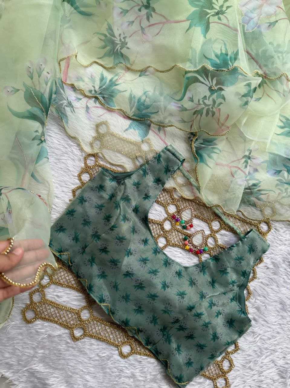 Ynf Organza KESH518 4368 Sarees Wholesale Organza Sarees Printed Sarees Hand Work Sarees Manufacturer