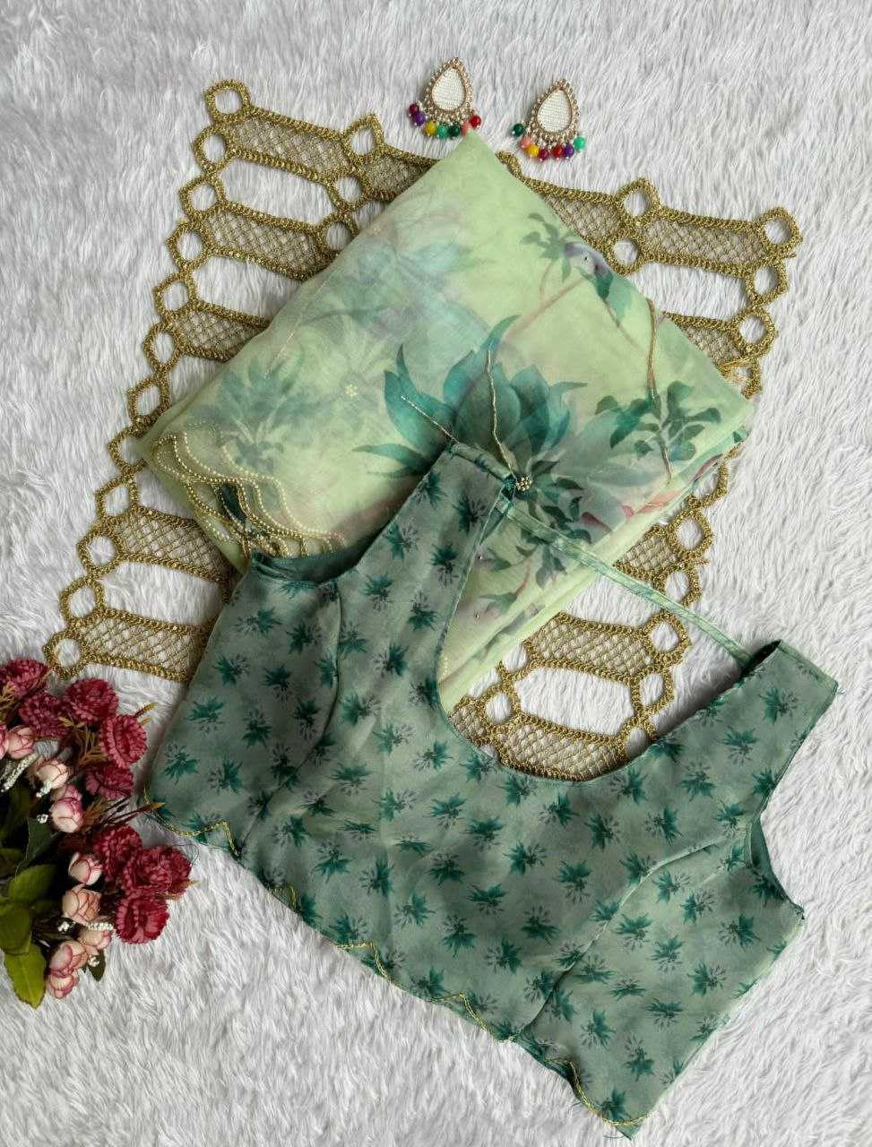 Ynf Organza KESH518 4368 Sarees Wholesale Organza Sarees Printed Sarees Hand Work Sarees Manufacturer