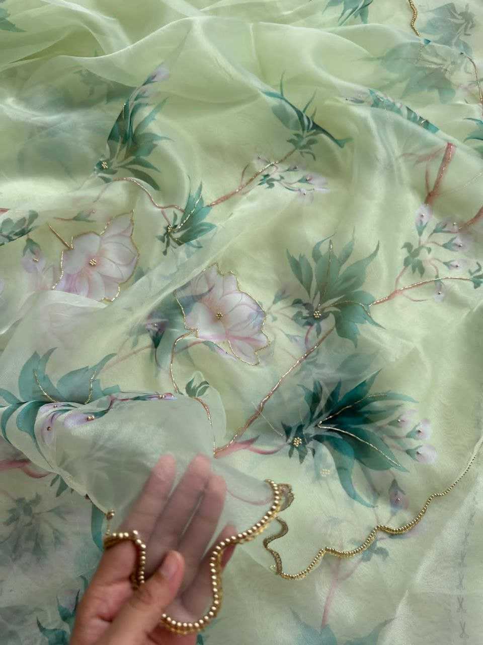 Ynf Organza KESH518 4368 Sarees Wholesale Organza Sarees Printed Sarees Hand Work Sarees Manufacturer