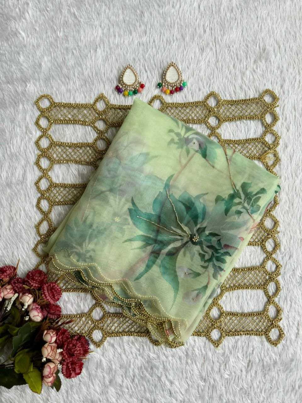 Ynf Organza KESH518 4368 Sarees Wholesale Organza Sarees Printed Sarees Hand Work Sarees Manufacturer