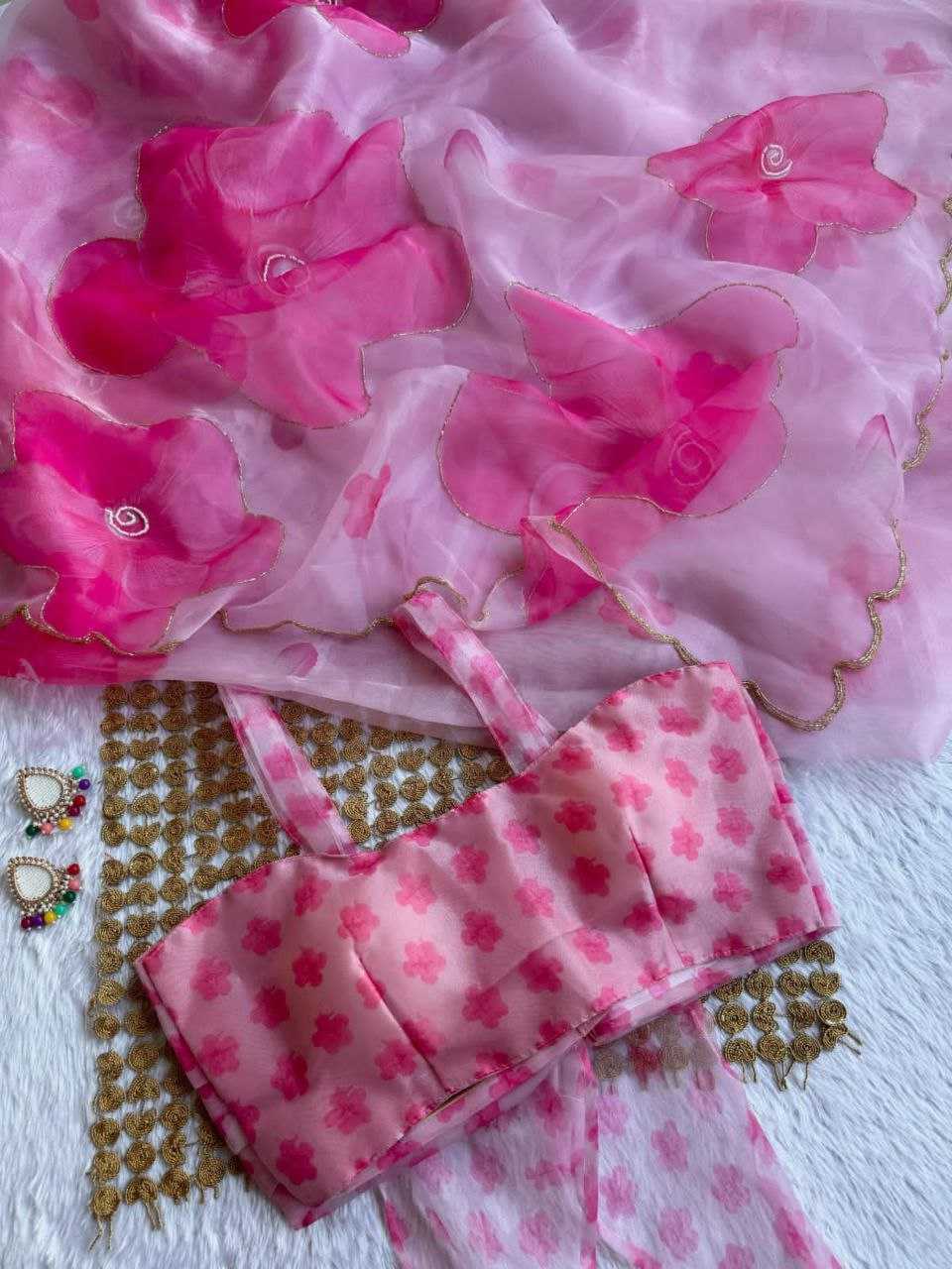 Ynf Organza KESH518 4380 Sarees Wholesale Organza Sarees Printed Sarees Hand Work Sarees Manufacturer
