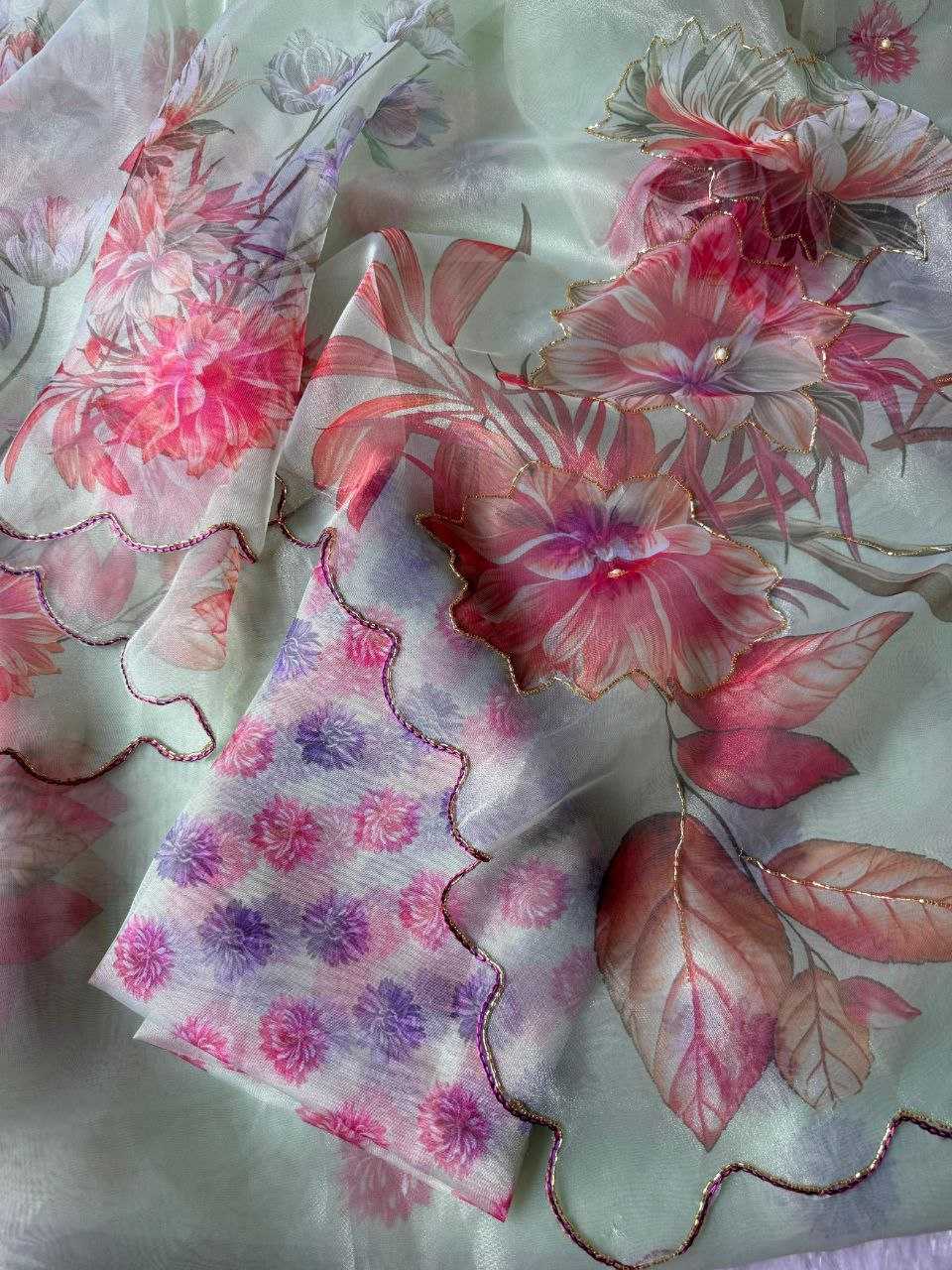 Ynf Organza KESH518 4382 Sarees Wholesale Organza Sarees Printed Sarees Hand Work Sarees Manufacturer