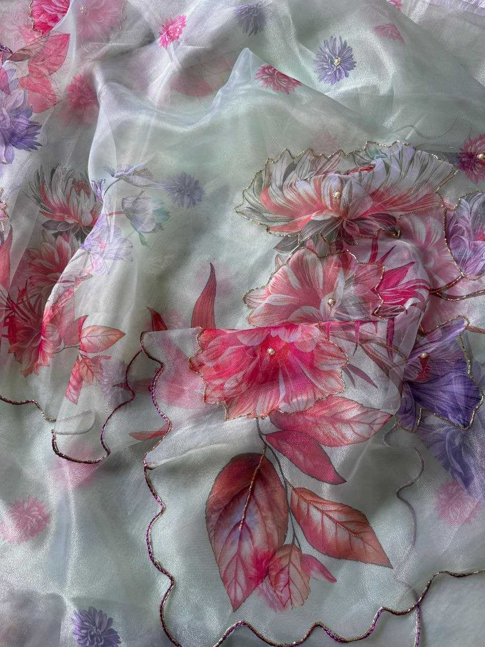 Ynf Organza KESH518 4382 Sarees Wholesale Organza Sarees Printed Sarees Hand Work Sarees Manufacturer