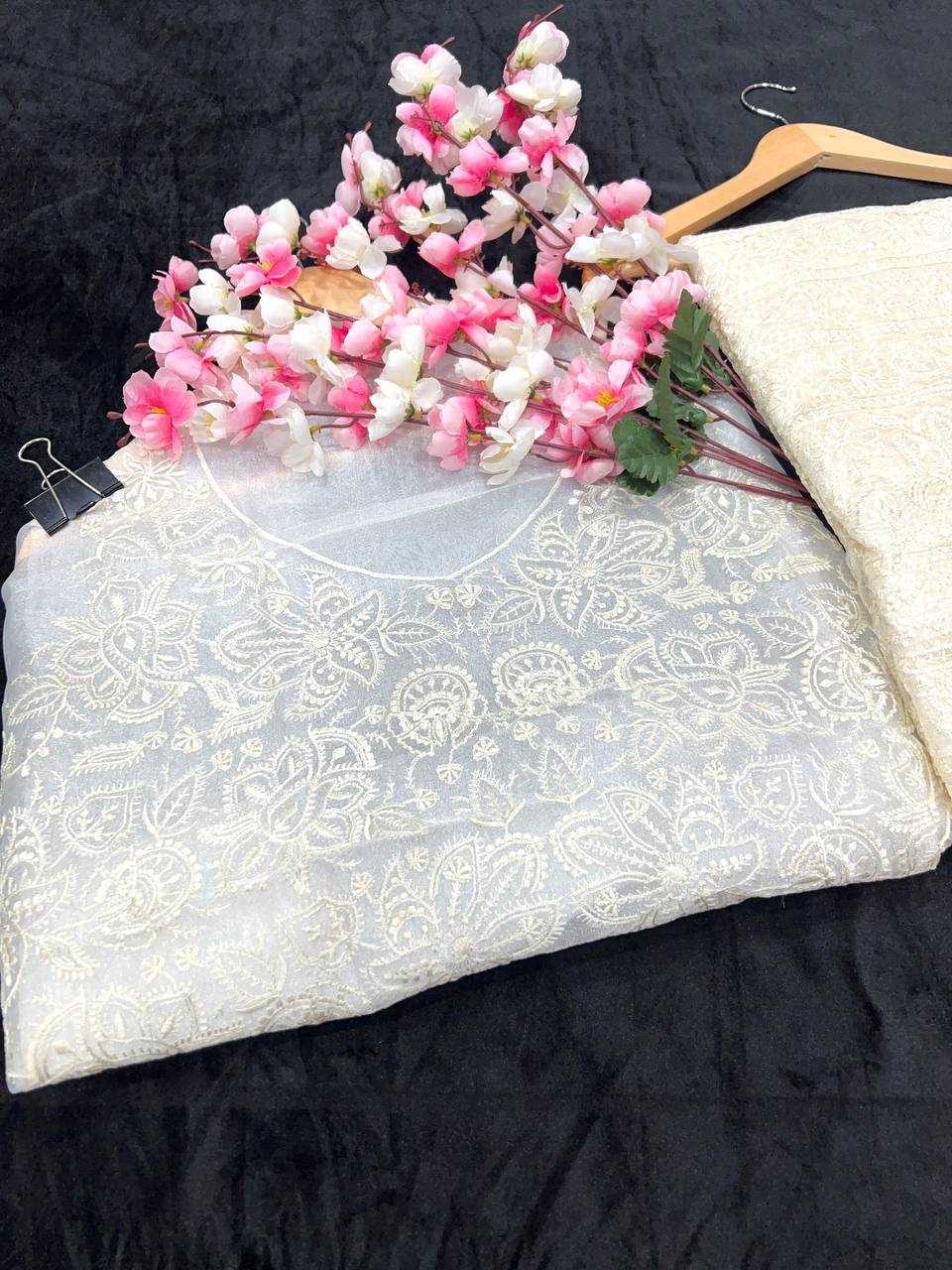 Ynf Organza KESH556 300 Sarees Wholesale Embroidered Sarees Cutwork Saree Manufacturer