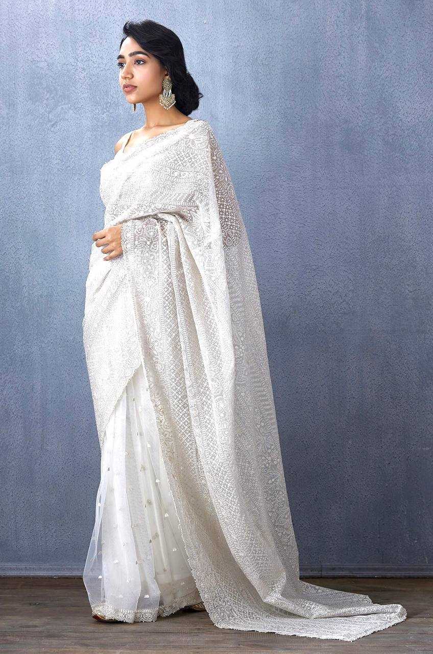 Ynf Organza KESH556 300 Sarees Wholesale Embroidered Sarees Cutwork Saree Manufacturer