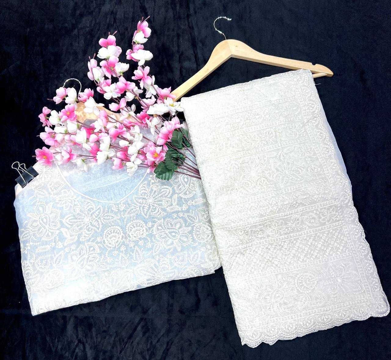 Ynf Organza KESH556 300 Sarees Wholesale Embroidered Sarees Cutwork Saree Manufacturer