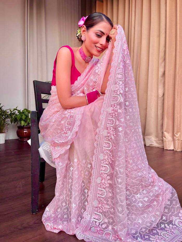 Ynf Organza KESH556 301 Sarees Wholesale Sequence Sarees Work Sarees Manufacturer