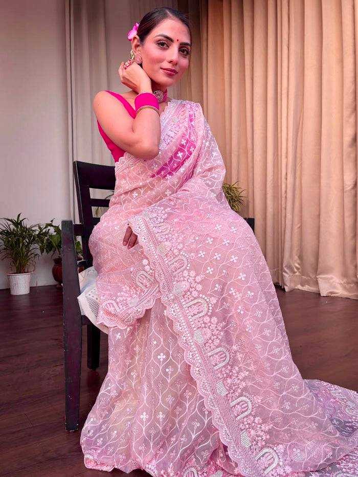 Ynf Organza KESH556 301 Sarees Wholesale Sequence Sarees Work Sarees Manufacturer