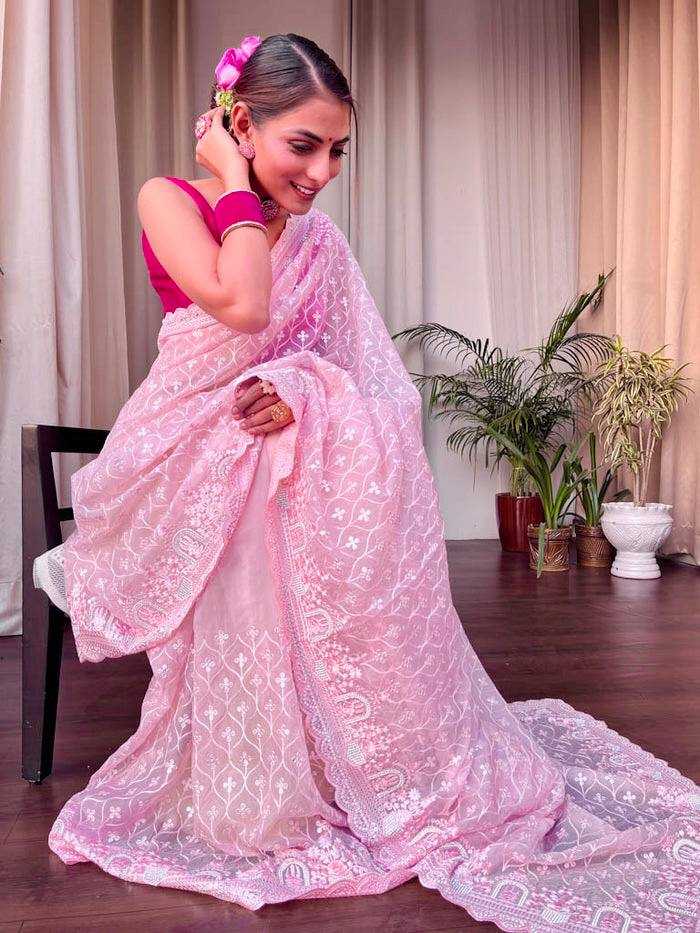 Ynf Organza KESH556 301 Sarees Wholesale Sequence Sarees Work Sarees Manufacturer