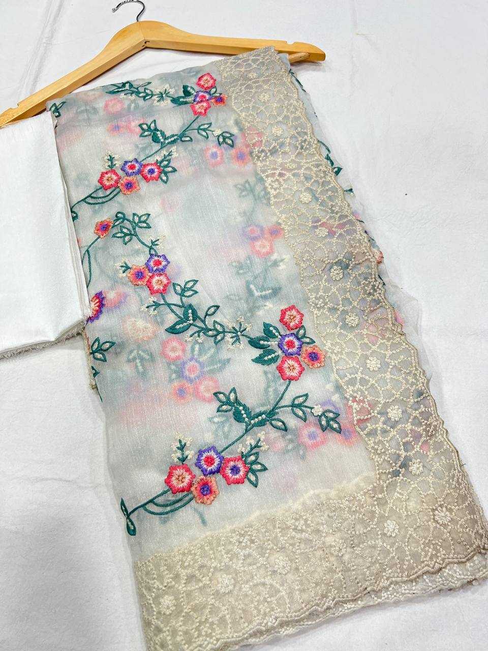 Ynf Organza KESH556 309 Sarees Wholesale Embroidered Sarees Cutwork Saree Manufacturer