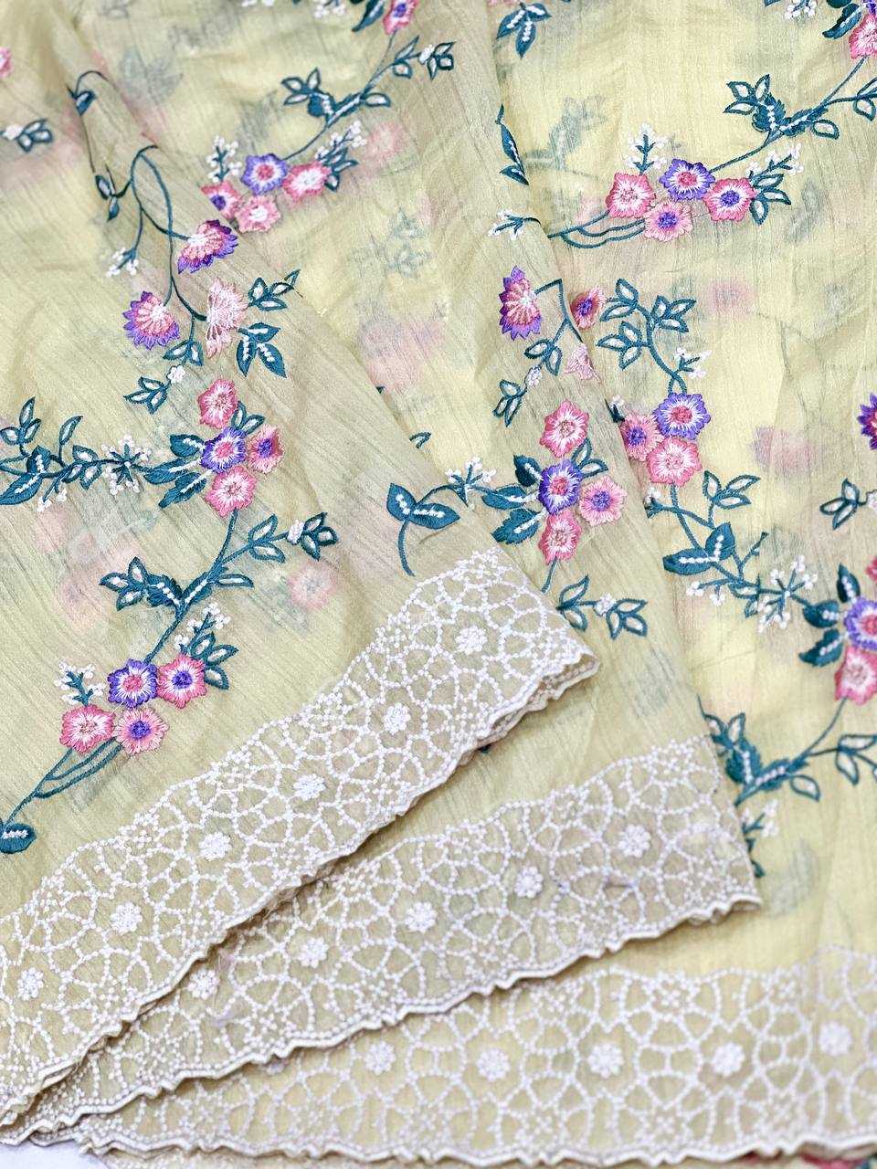 Ynf Organza KESH556 309 Sarees Wholesale Embroidered Sarees Cutwork Saree Manufacturer