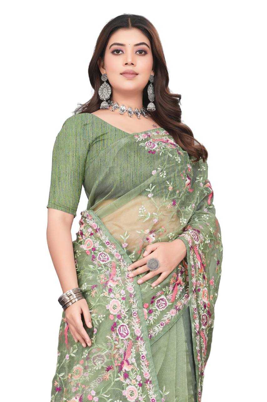 Ynf Organza KESH556 317 Sarees Wholesale Organza Sarees Embroidered Sarees Manufacturer