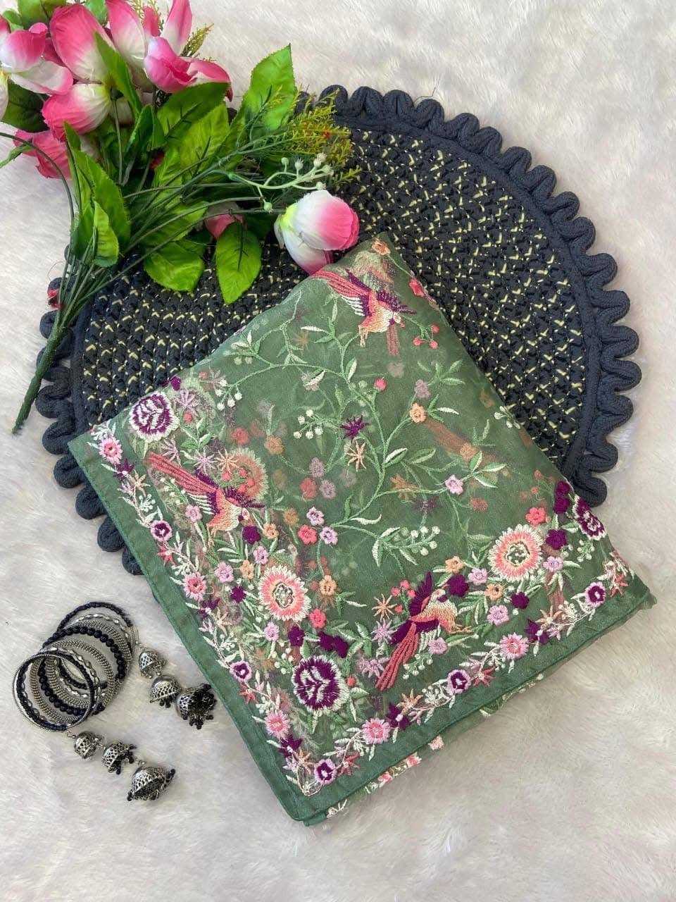 Ynf Organza KESH556 317 Sarees Wholesale Organza Sarees Embroidered Sarees Manufacturer