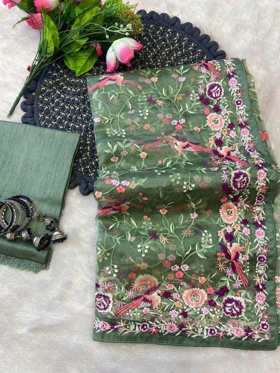 Ynf Organza KESH556 317 Sarees Wholesale Organza Sarees Embroidered Sarees Manufacturer