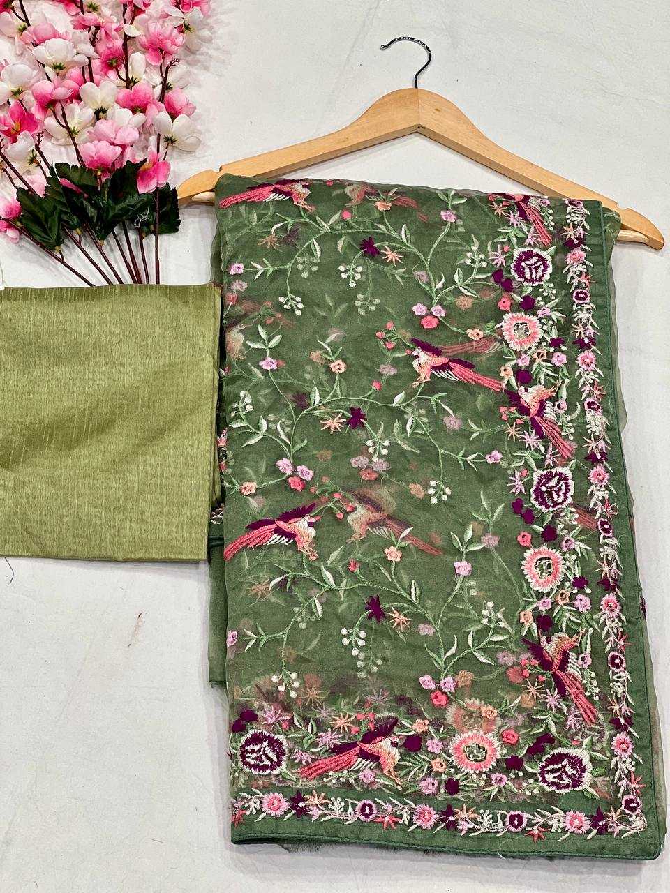 Ynf Organza KESH556 317 Sarees Wholesale Organza Sarees Embroidered Sarees Manufacturer