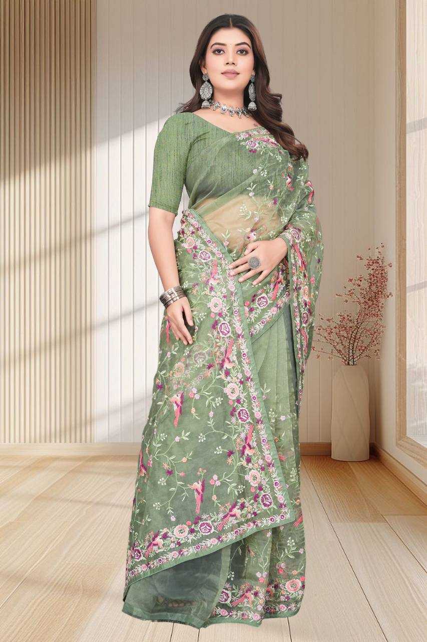 Ynf Organza KESH556 317 Sarees Wholesale Organza Sarees Embroidered Sarees Manufacturer