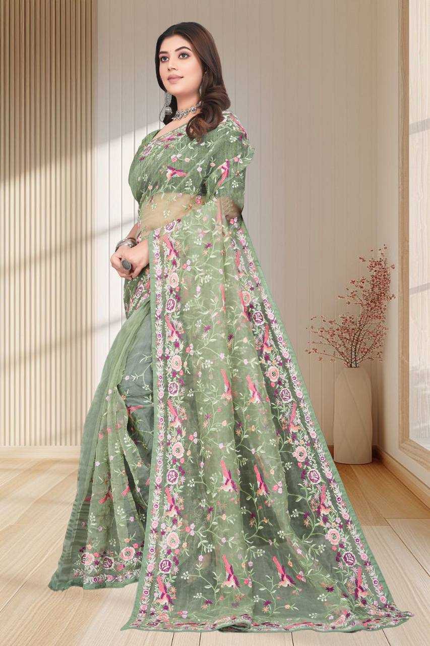 Ynf Organza KESH556 317 Sarees Wholesale Organza Sarees Embroidered Sarees Manufacturer