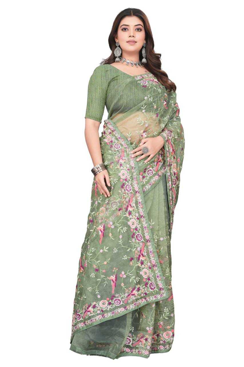Ynf Organza KESH556 317 Sarees Wholesale Organza Sarees Embroidered Sarees Manufacturer