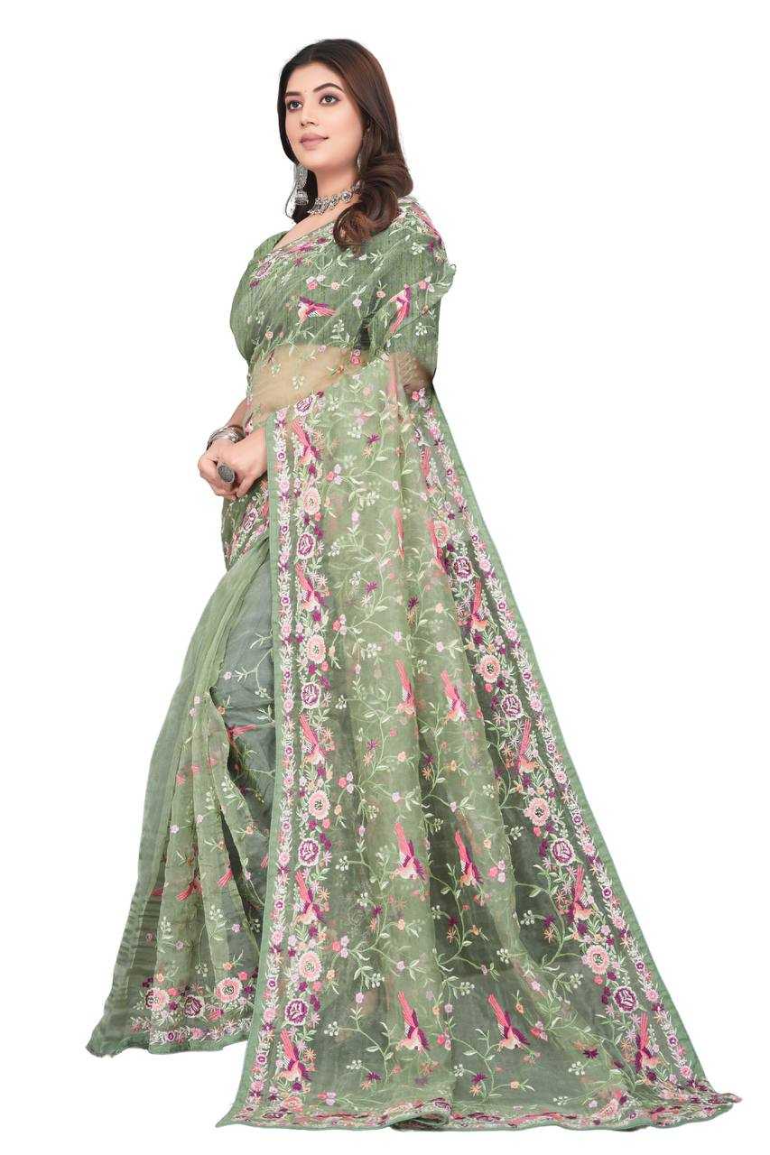 Ynf Organza KESH556 317 Sarees Wholesale Organza Sarees Embroidered Sarees Manufacturer