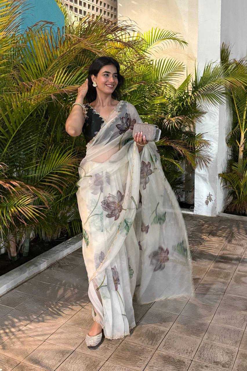 Ynf Organza RIN105 KAAYA Sarees Wholesale Organza Sarees Printed Sarees Hand Work Sarees Manufacturer