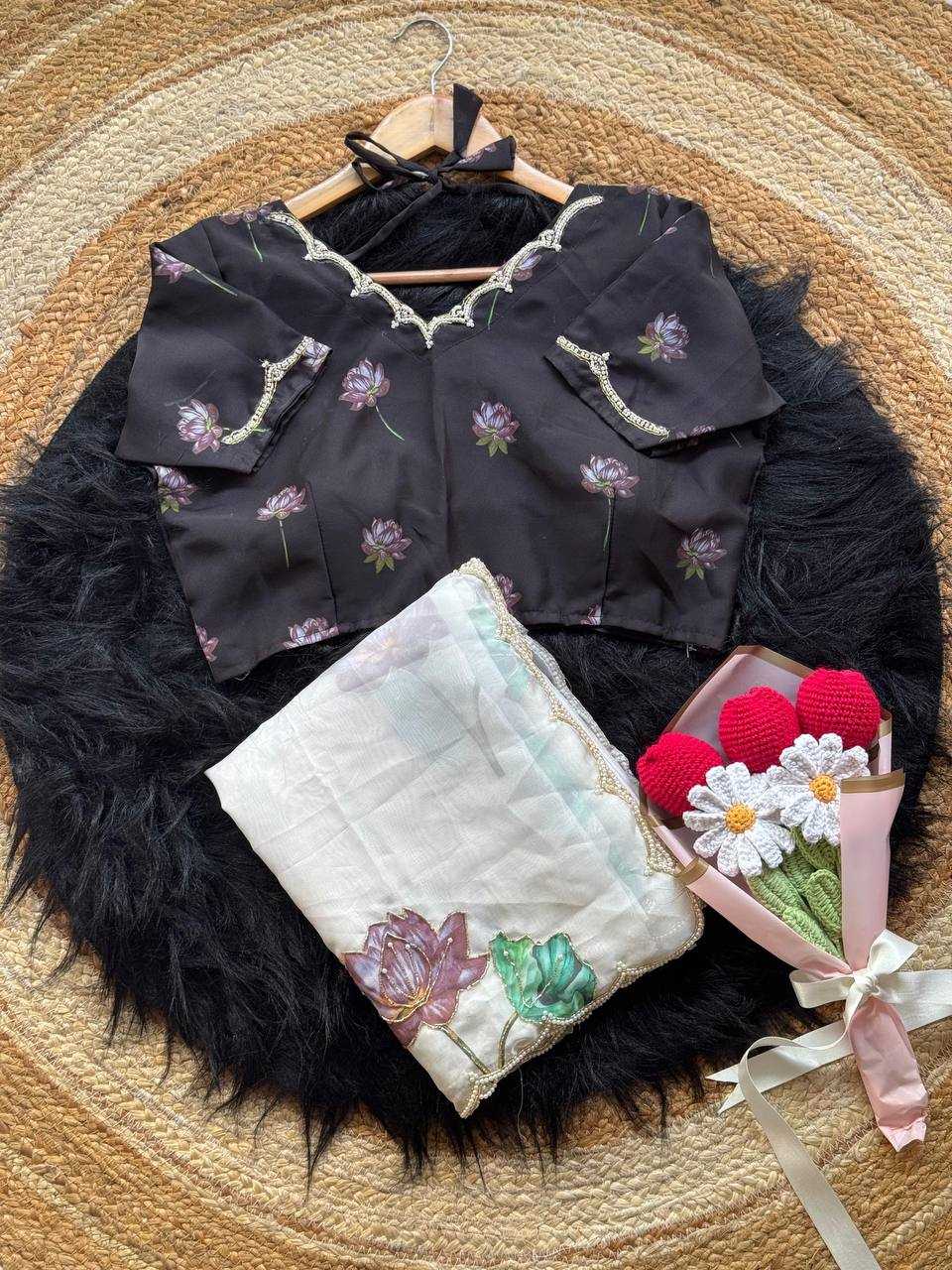 Ynf Organza RIN105 KAAYA Sarees Wholesale Organza Sarees Printed Sarees Hand Work Sarees Manufacturer