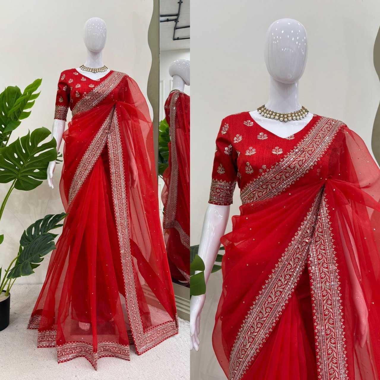 Ynf Organza RIN133 596 Sarees Wholesale Organza Sarees Party Wear Sarees Fancy Sarees Manufacturer