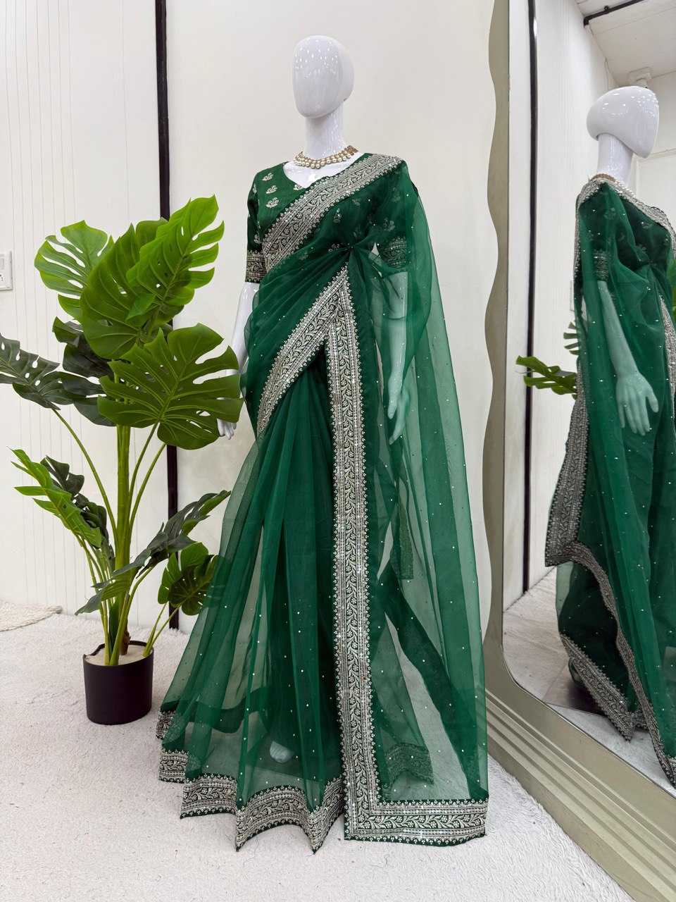 Ynf Organza RIN133 596 Sarees Wholesale Organza Sarees Party Wear Sarees Fancy Sarees Manufacturer