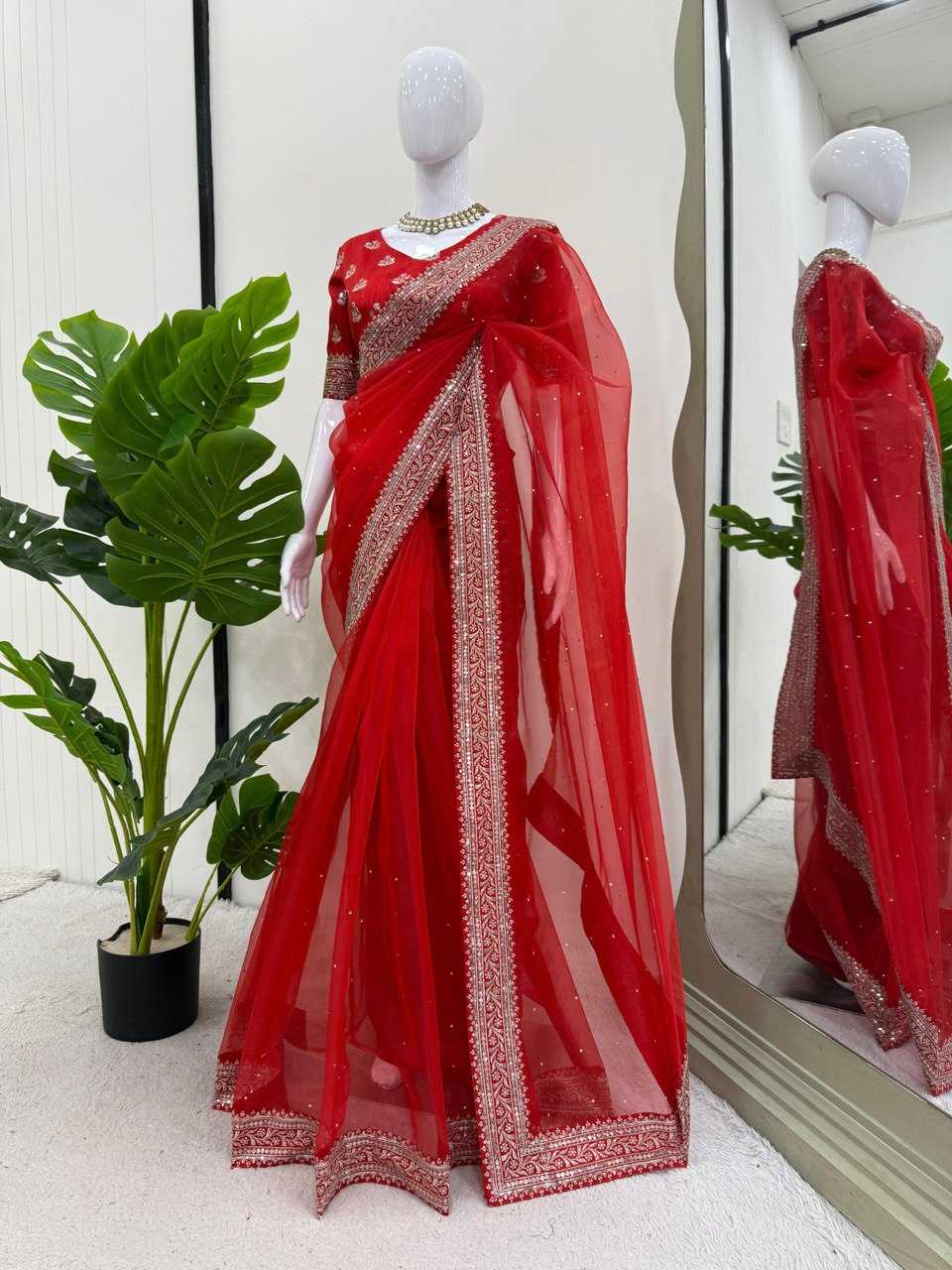 Ynf Organza RIN133 596 Sarees Wholesale Organza Sarees Party Wear Sarees Fancy Sarees Manufacturer