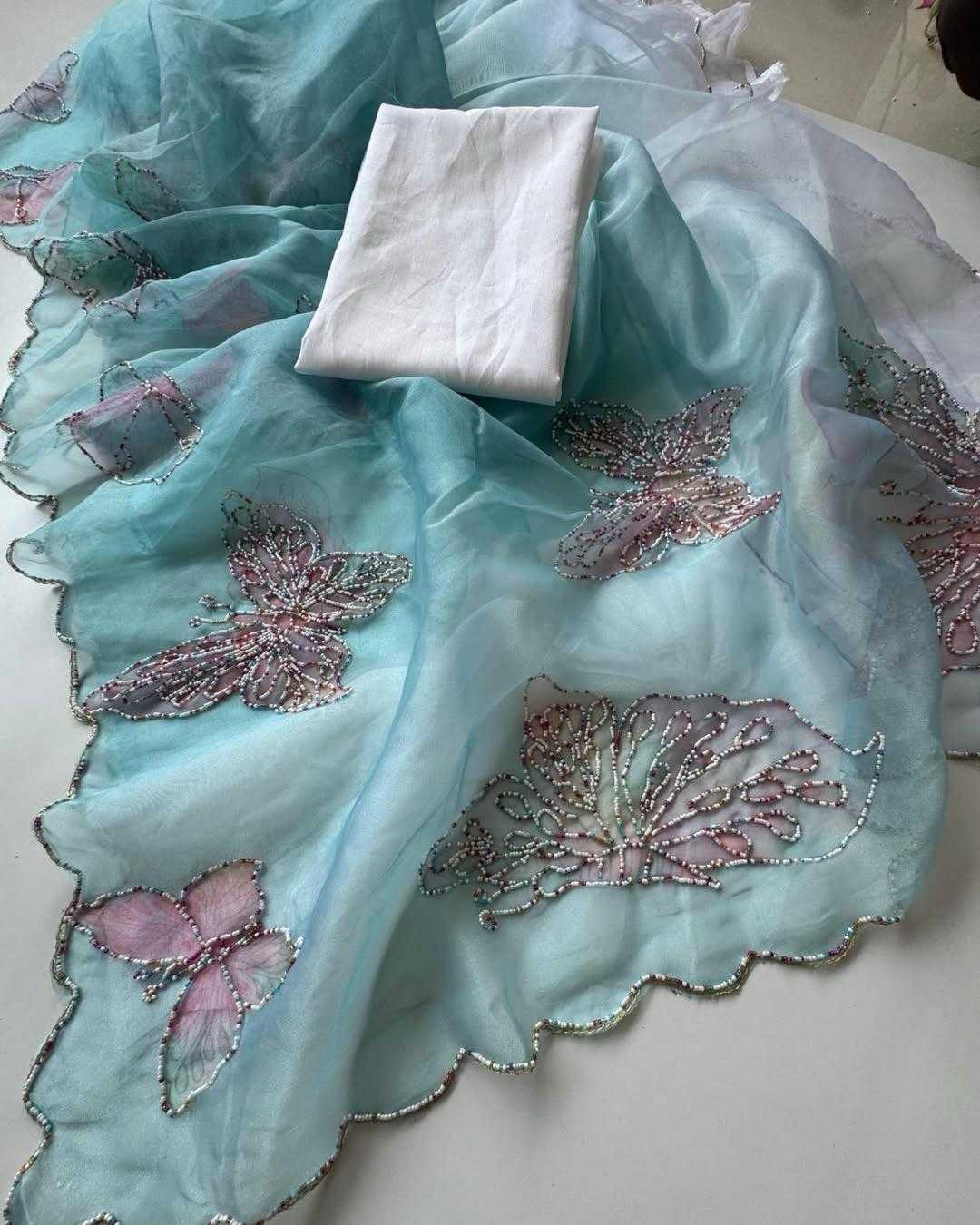 Ynf Organza RIN164 AARIKA Sarees Wholesale Designer Sarees Organza Sarees Hand Work Sarees Manufacturer