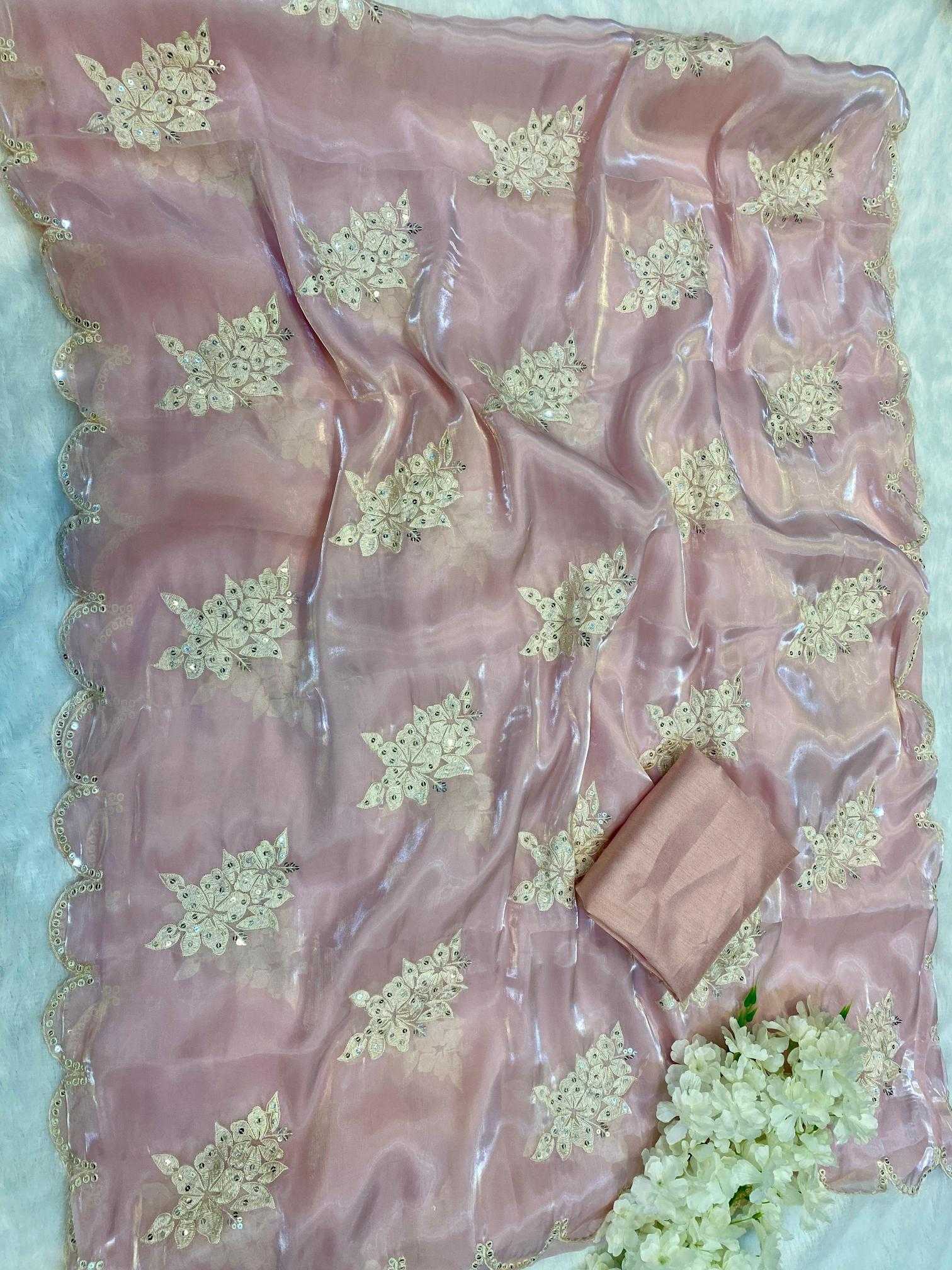 Ynf Organza RIN164 BABY Sarees Bollywood Collections Wholesale Organza Sarees Embroidered Sarees Malavika Mohan Manufacturer