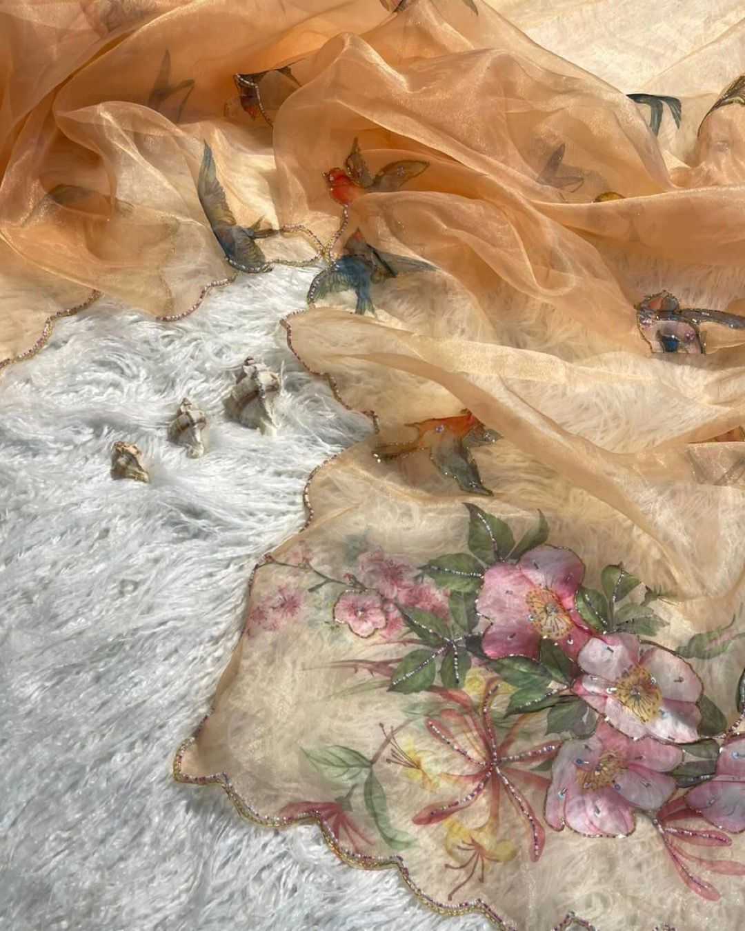 Ynf Organza RIN164 FEEL Sarees Wholesale Organza Sarees Hand Work Sarees Satin Sarees Manufacturer