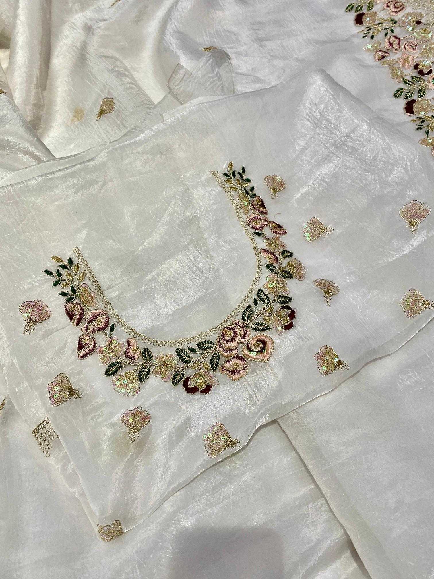 Ynf Organza RIN164 silhouette Sarees Festive Collections Wholesale Organza Sarees White Sarees Onam Collections Manufacturer