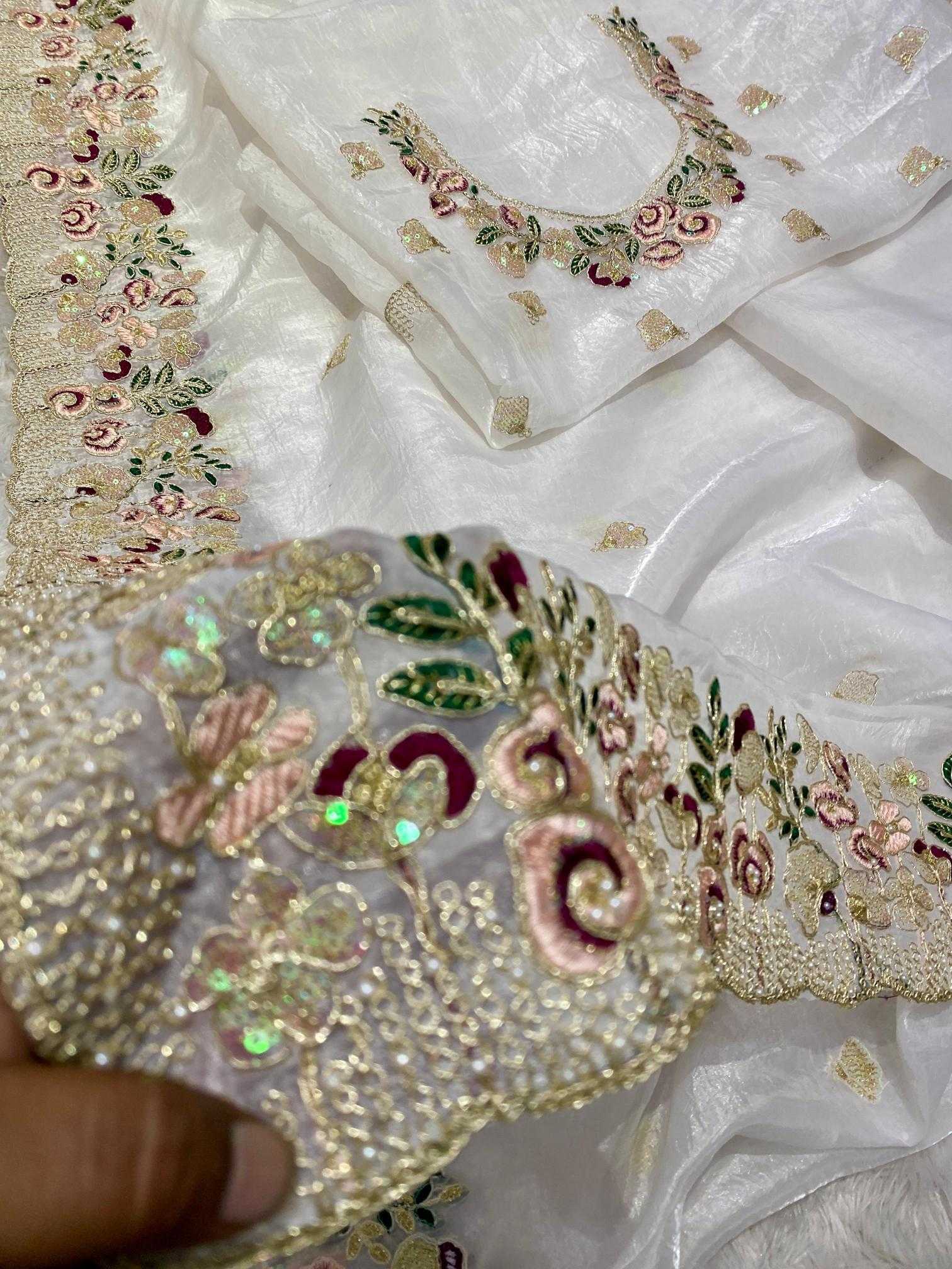 Ynf Organza RIN164 silhouette Sarees Festive Collections Wholesale Organza Sarees White Sarees Onam Collections Manufacturer