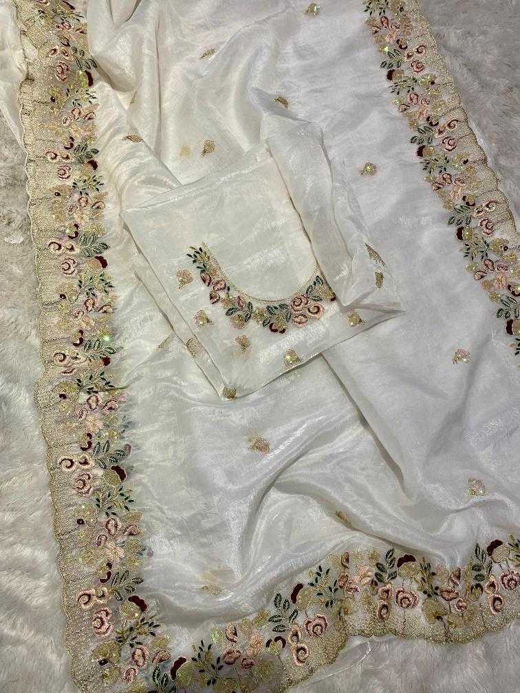 Ynf Organza RIN164 silhouette Sarees Festive Collections Wholesale Organza Sarees White Sarees Onam Collections Manufacturer
