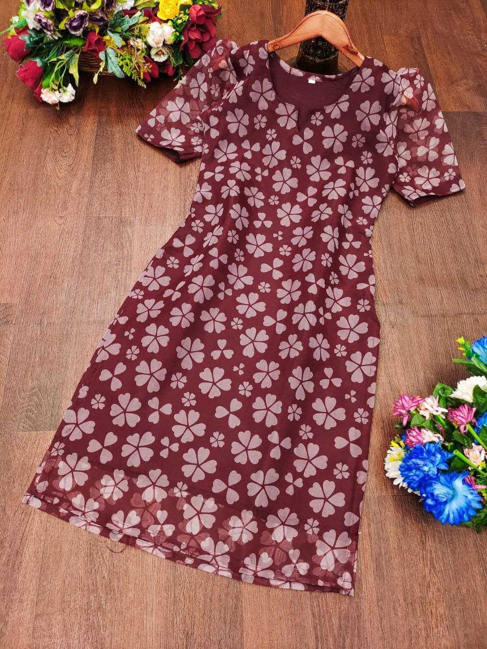 Ynf Organza RIN220 AJMER Kurti Wedding Collections Festive Collections Wholesale Casual Kurtis Printed Kurtis Straight Kurtis Manufacturer