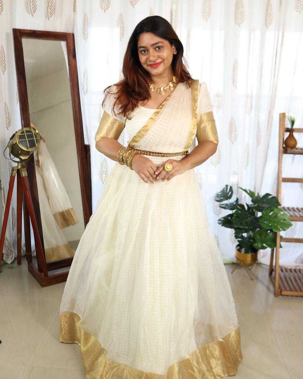 Ynf Organza RIN222 Onam super Lehengas Festive Collections Wholesale Designer Lehenga White Lehenga Onam Collections Manufacturer