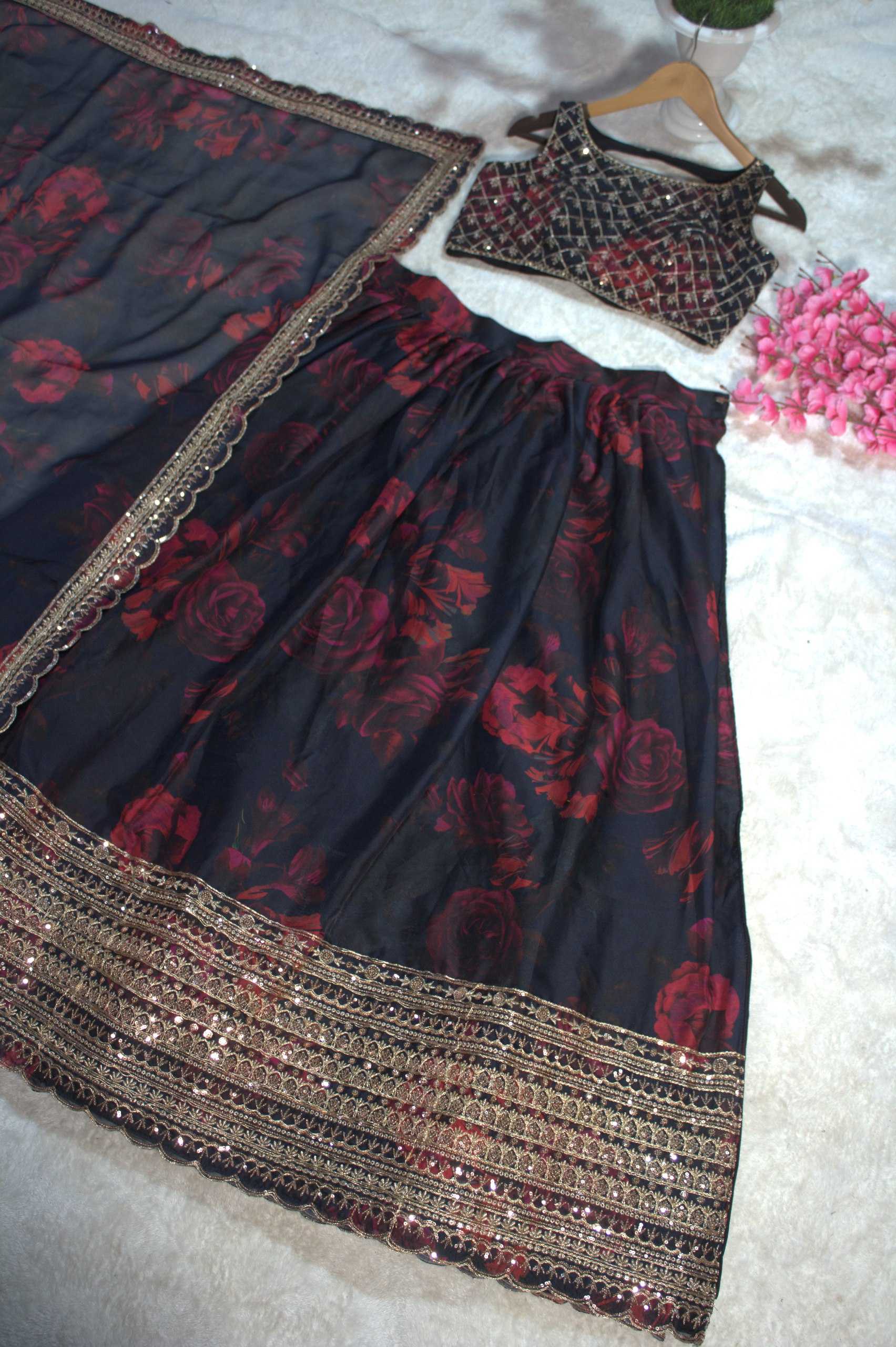 Ynf Organza RIN228 326 Lehengas Wholesale Fancy Lehenga Printed Lehenga Zari Work Lehenga Sequins Lehenga Manufacturer