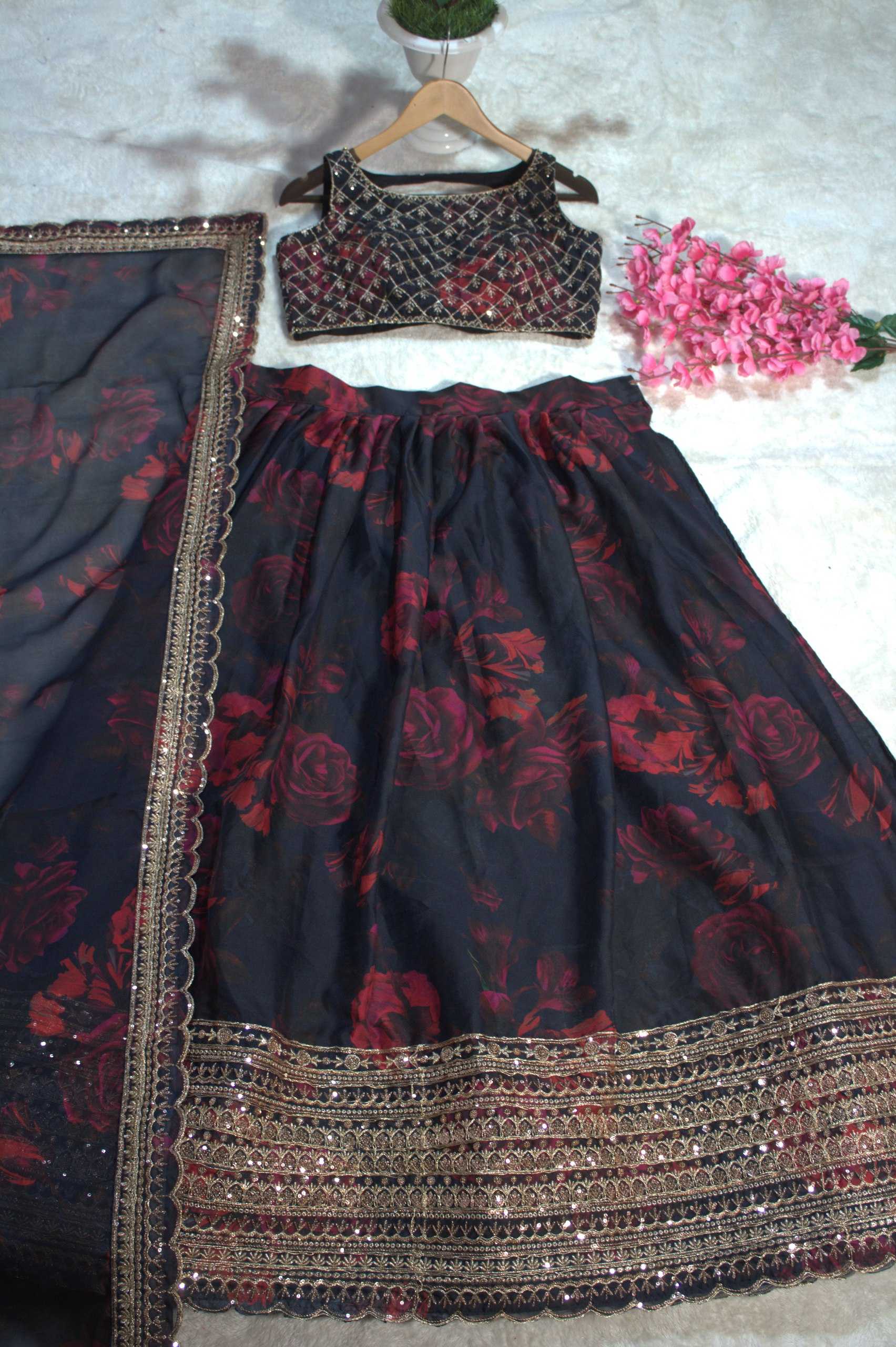 Ynf Organza RIN228 326 Lehengas Wholesale Fancy Lehenga Printed Lehenga Zari Work Lehenga Sequins Lehenga Manufacturer