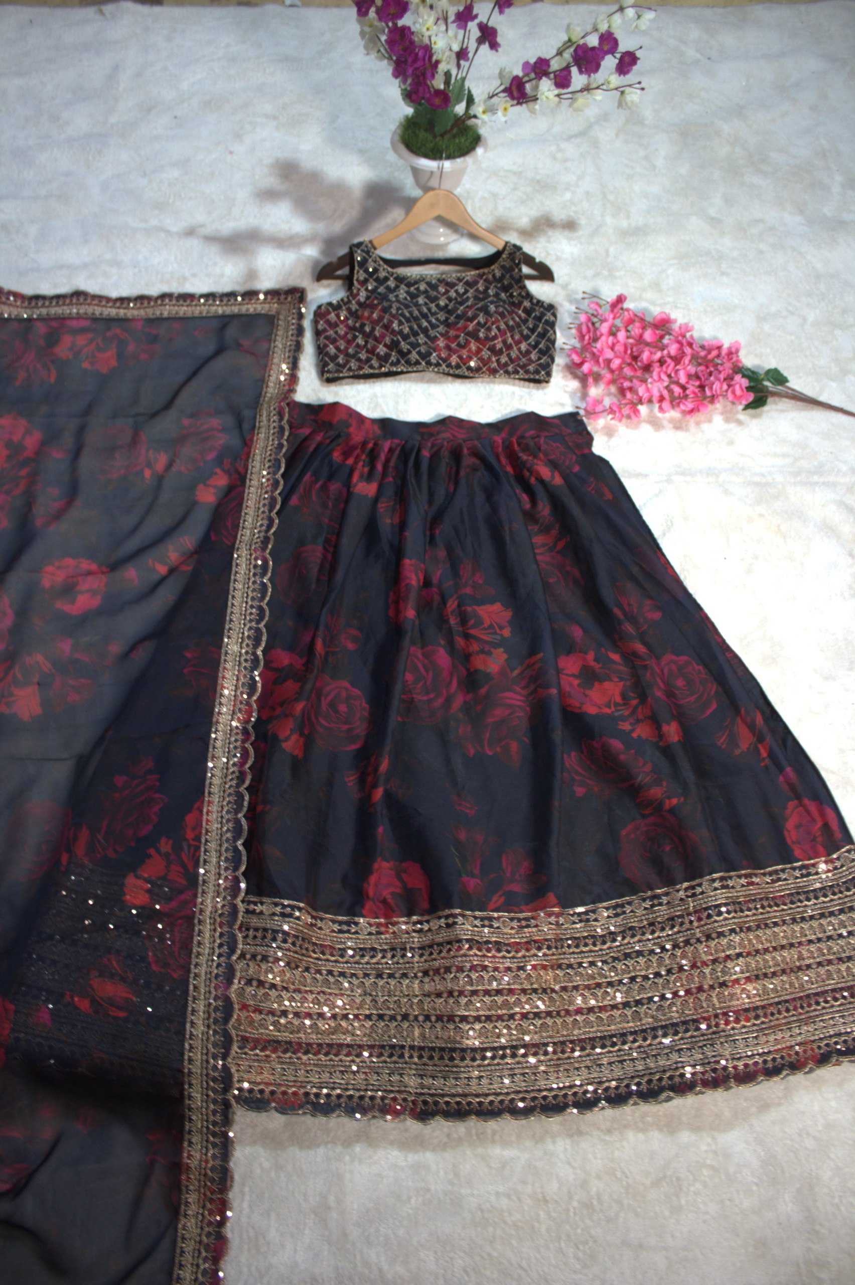 Ynf Organza RIN228 326 Lehengas Wholesale Fancy Lehenga Printed Lehenga Zari Work Lehenga Sequins Lehenga Manufacturer