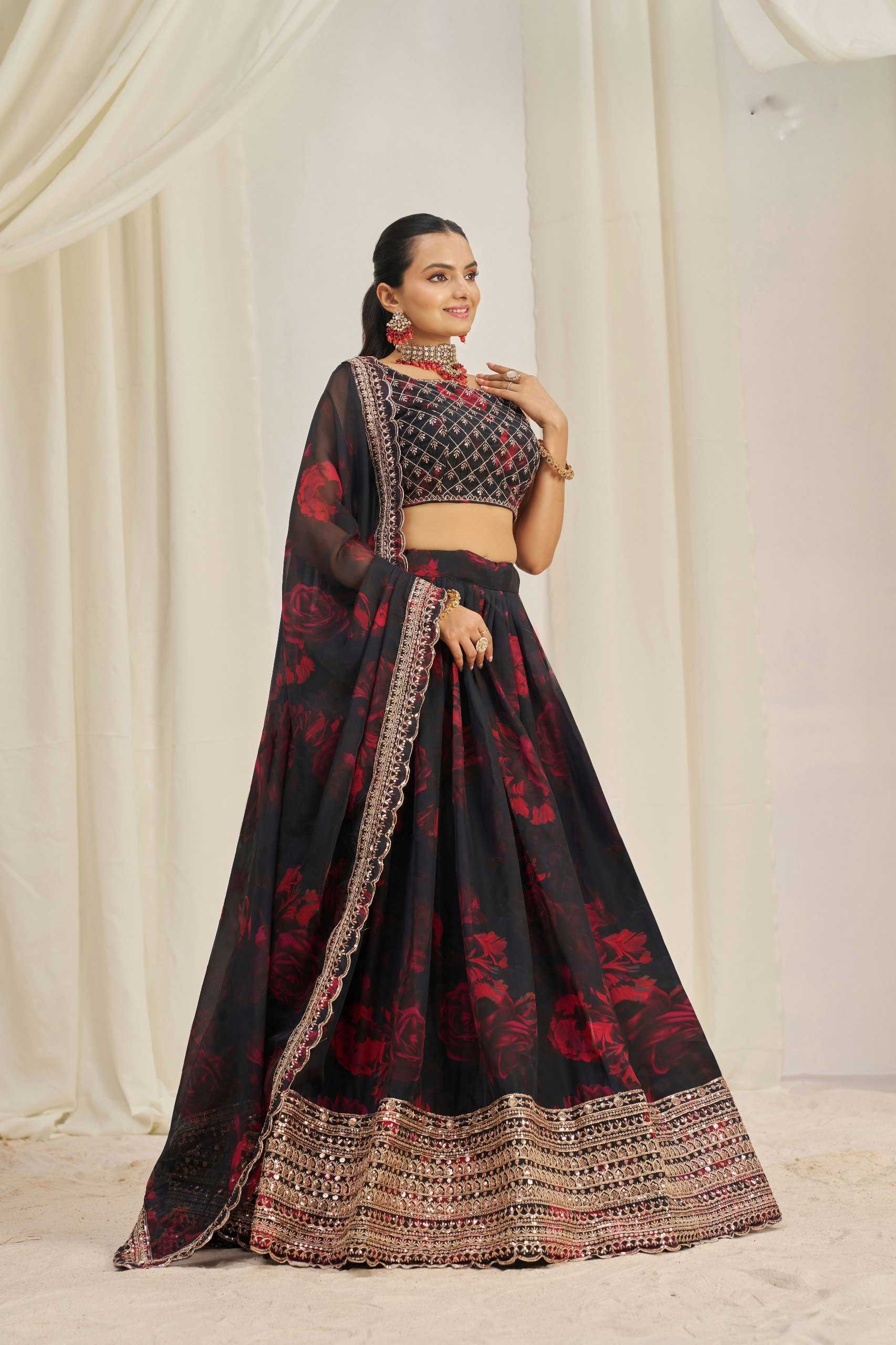 Ynf Organza RIN228 326 Lehengas Wholesale Fancy Lehenga Printed Lehenga Zari Work Lehenga Sequins Lehenga Manufacturer