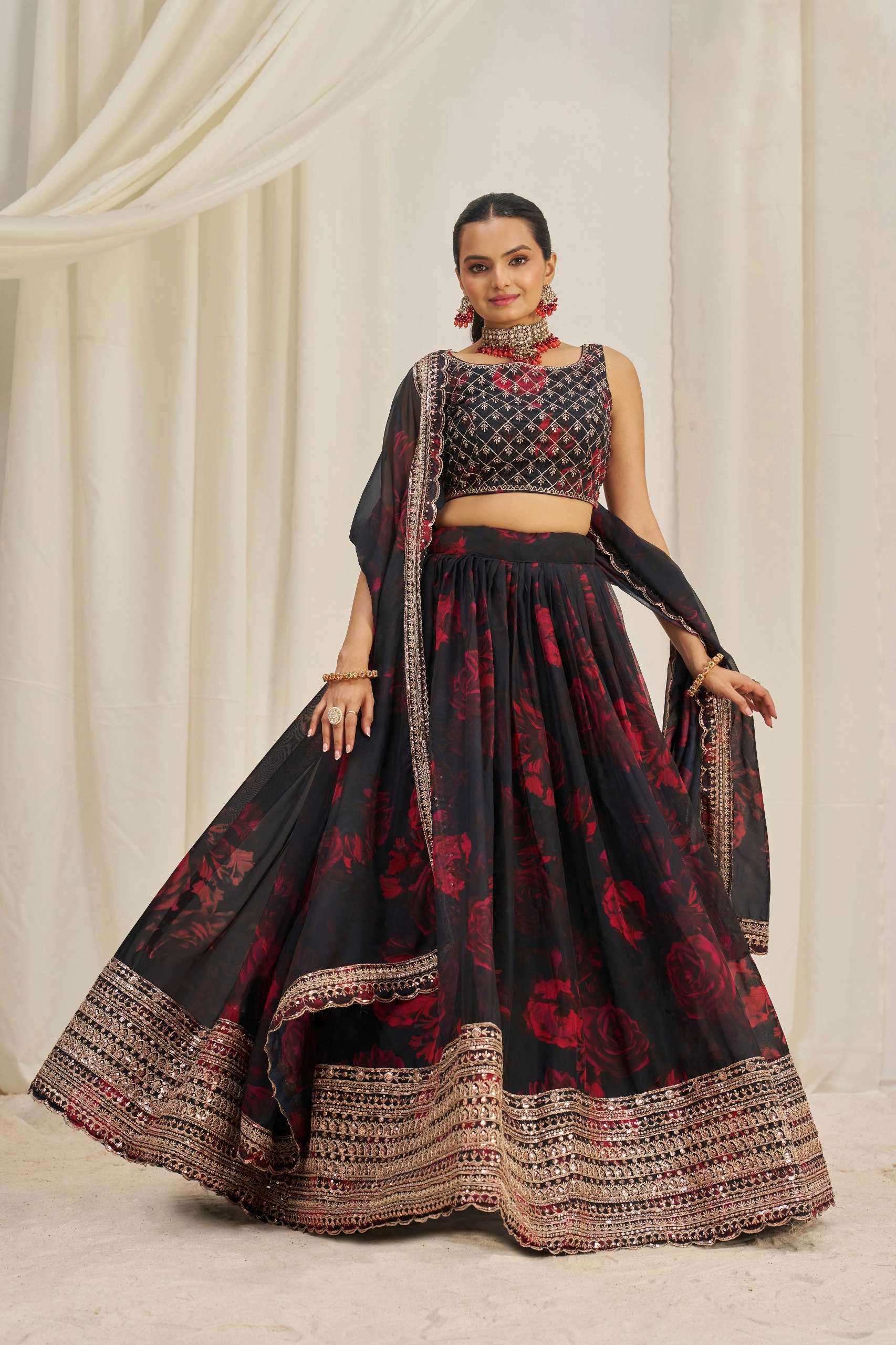 Ynf Organza RIN228 326 Lehengas Wholesale Fancy Lehenga Printed Lehenga Zari Work Lehenga Sequins Lehenga Manufacturer