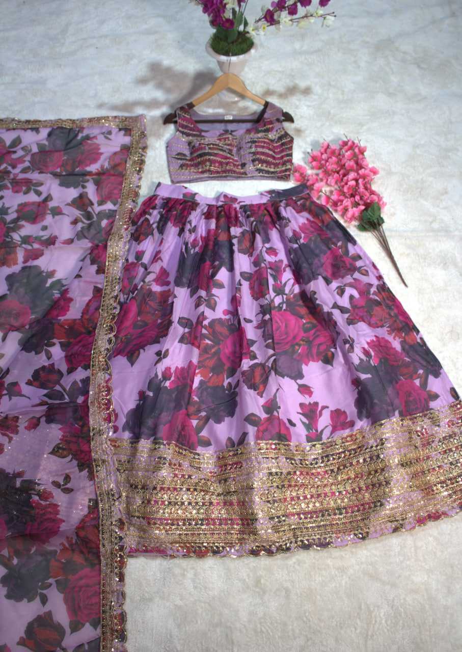 Ynf Organza RIN228 327 Lehengas Wedding Collections Festive Collections Wholesale Printed Lehenga Floral Lehenga Lehenga With Blouse Manufacturer