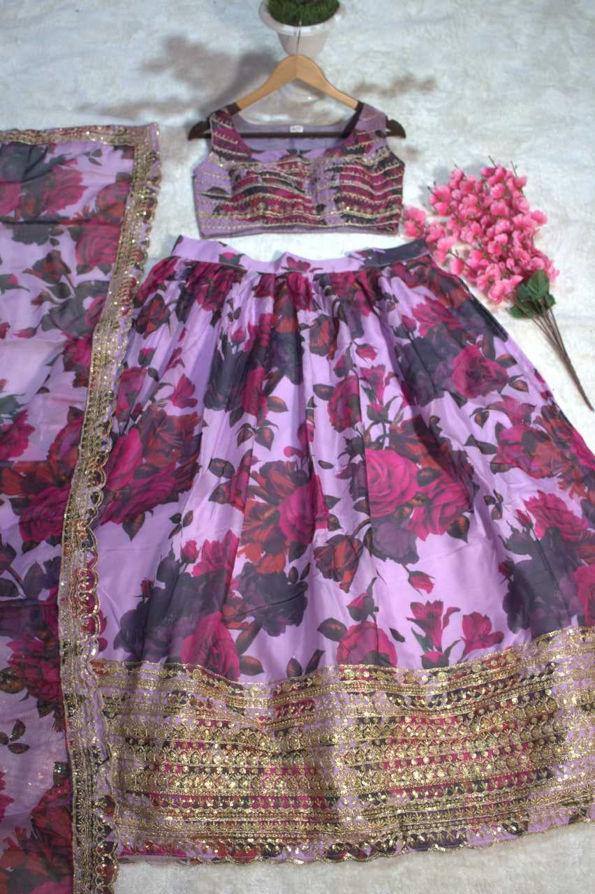 Ynf Organza RIN228 327 Lehengas Wedding Collections Festive Collections Wholesale Printed Lehenga Floral Lehenga Lehenga With Blouse Manufacturer