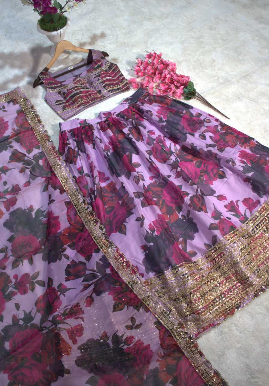 Ynf Organza RIN228 327 Lehengas Wedding Collections Festive Collections Wholesale Printed Lehenga Floral Lehenga Lehenga With Blouse Manufacturer